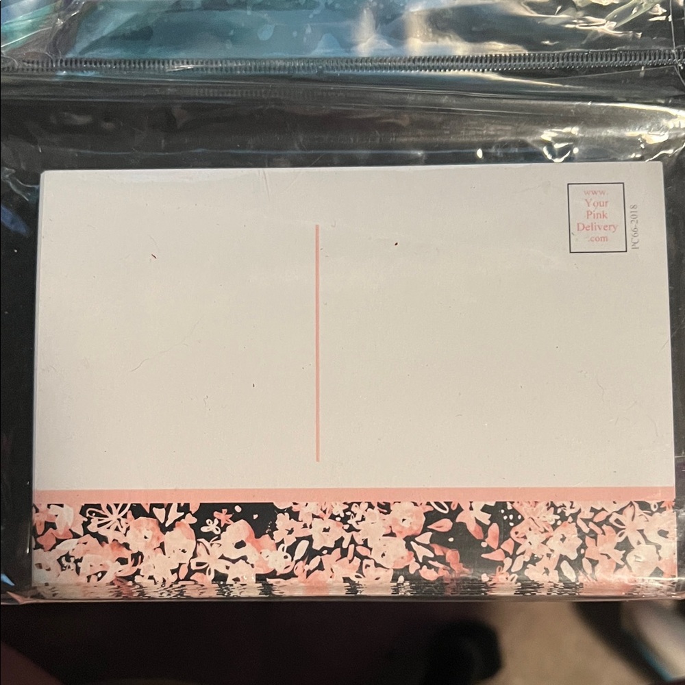 25ct Floral Border Thank You Note Cards - Pink & Black - Picture 2 of 5